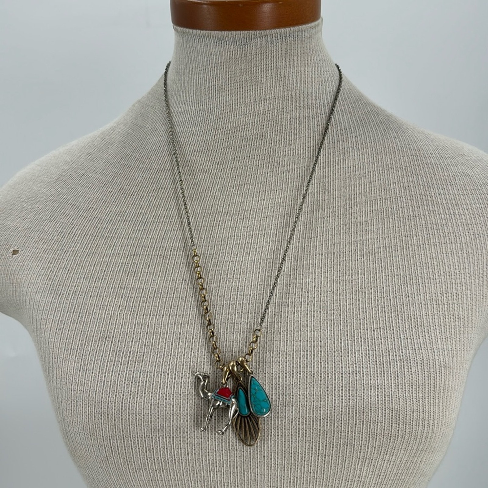 Lucky Brand Camel Turquoise Charm 23 Inches Necklace Lucky Brand Camel Turquoise Charm 23 Inches Necklace